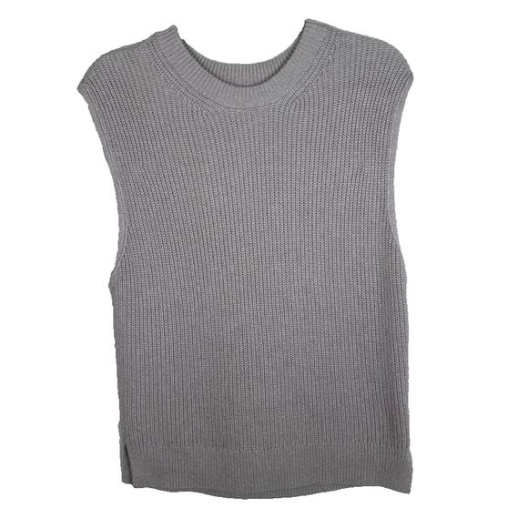 Abercrombie and Fitch Womens M Knit Vest oatmeal Basic Capsule Preppy - Picture 1 of 7